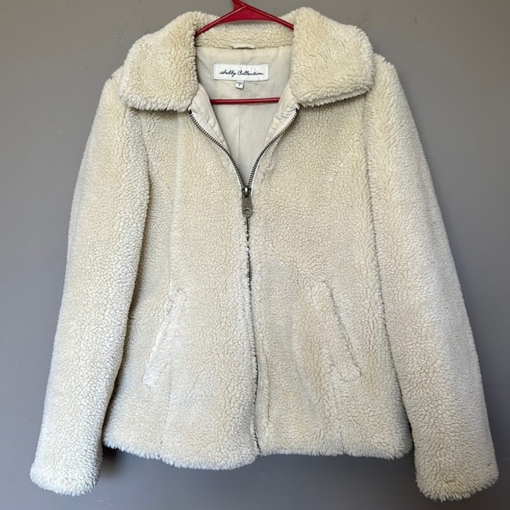 Sebby Collection Sherpa Coat‎ Zip Up Jacket, Size Small